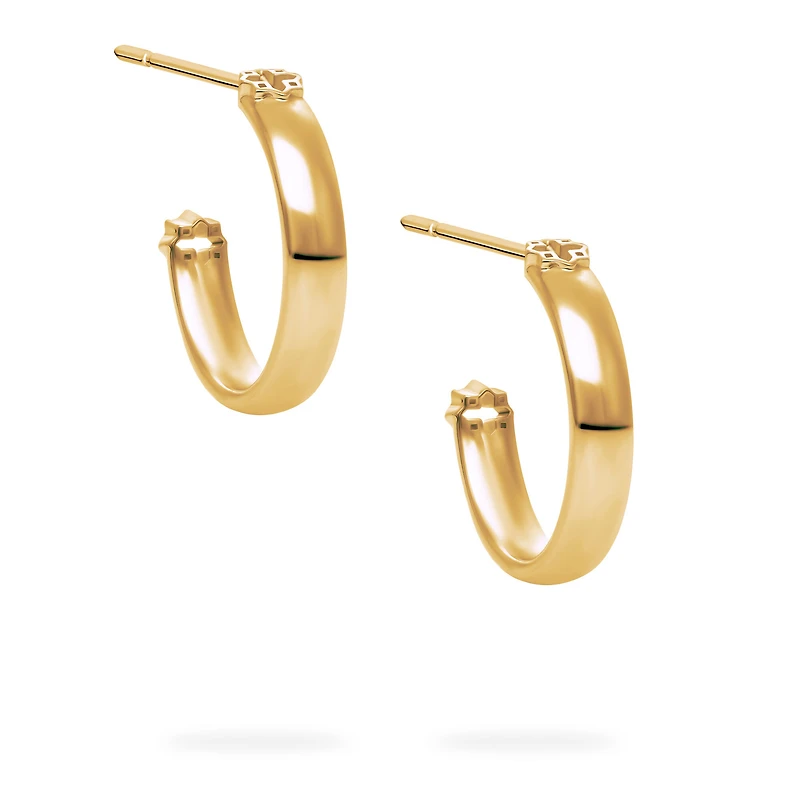 Yellow Gold Muse 18 mm Hoop Earrings