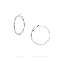 Diamond Hoop Earrings, Medium