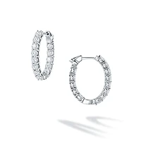 Diamond and White Gold Hoop Earrings