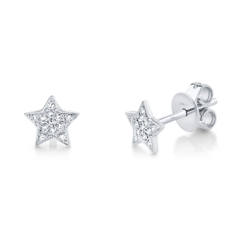 Kate Gold and Diamond Pavé Star Earrings