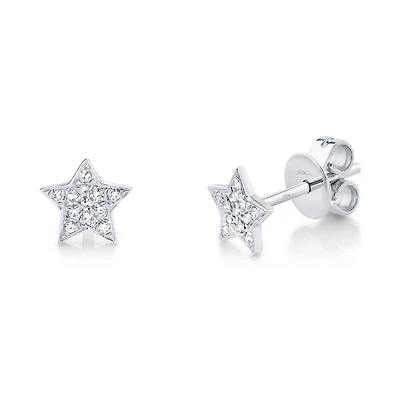 Kate Gold and Diamond Pavé Star Earrings
