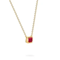 Yellow Gold Ruby Pendant Necklace