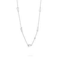 Sterling Silver and Diamond Station Necklace
