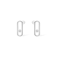 Move Uno Medium White Gold and Diamond Earrings