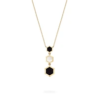 Mother-of-Pearl and Onyx Pendant Necklace