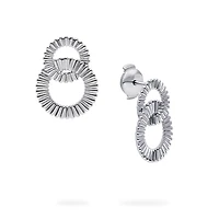 Silver Double Pleated Earrings