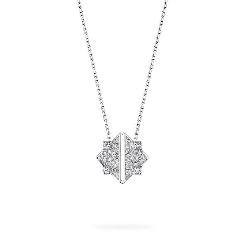 White Gold and Diamond Pendant Necklace