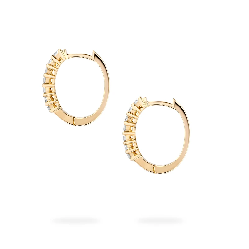 Diamond Hoop Earrings in Yellow Gold