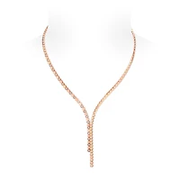 Bee de Chaumet Rose Gold Diamond Asymetrical Necklace