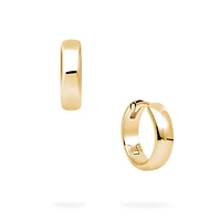 Yellow Gold Huggie Earrings, 13 mm