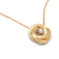 Jaipur Yellow Gold and Diamond Flower Pendant