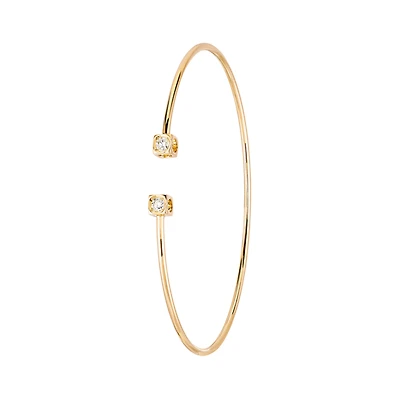 Le Cube Diamant Small Yellow Gold and Diamond Bangle