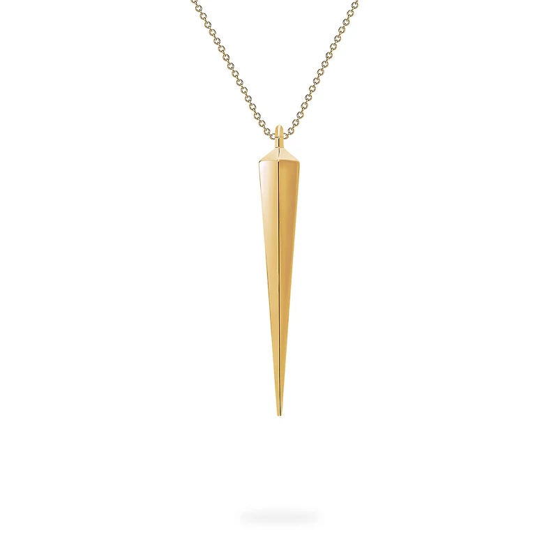 Yellow Gold Dagger Pendant Necklace