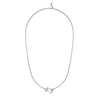 Force 10 Medium White Gold and Half Pavé Diamond Necklace