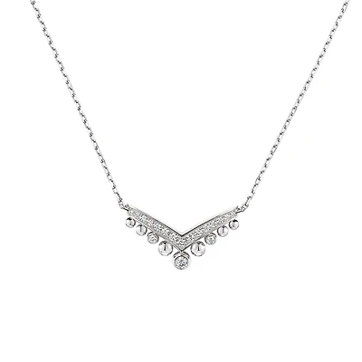 Josephine Aigrette White Gold and Diamond Pendant