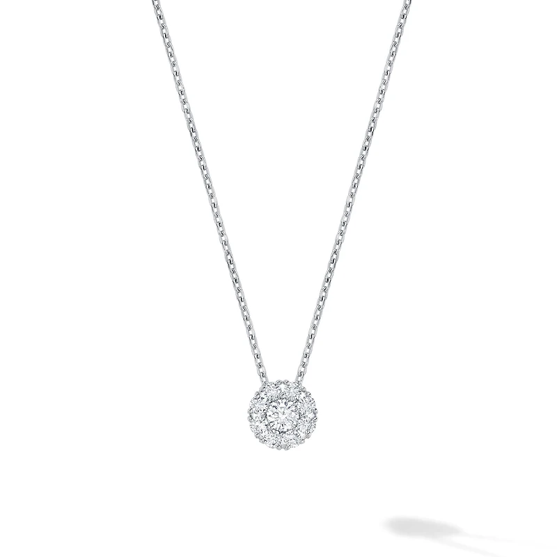 Diamond Cluster Pendant Necklace, Small