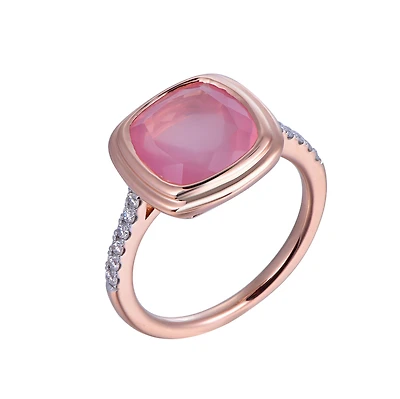 Rose Quartz Ring in Rose Gold