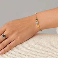 Jaipur Colour Yellow Gold and Blue Topaz Bracelet