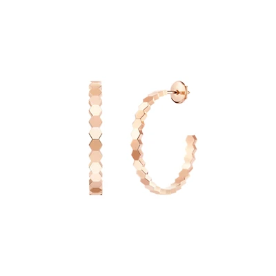 Bee De Chaumet Medium Rose Gold Hoop Earrings