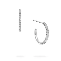 White Gold Rosée du Matin 15 mm Hoop Earrings