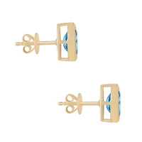 Topaz Oval Bezel Set Studs