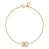 Small Diamond Bracelet, Tri-Gold