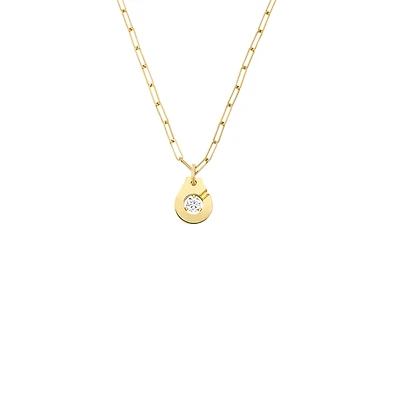 Menottes R10 Yellow Gold and Diamond Pendant