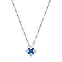 Sapphire and Diamond Square Cluster Pendant