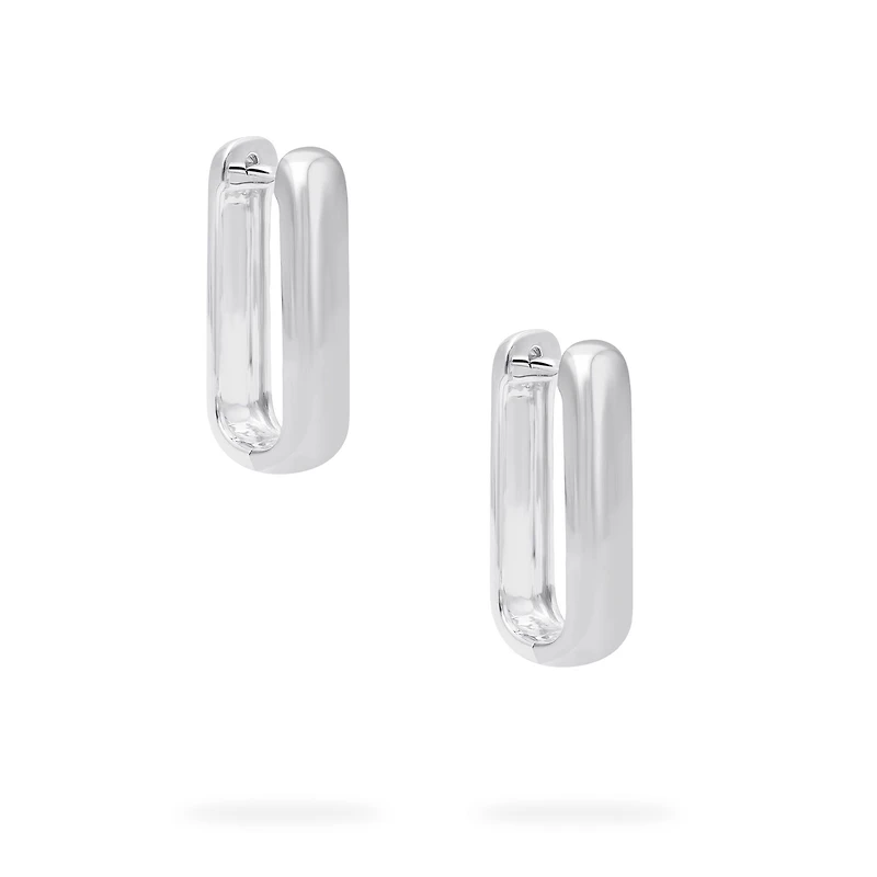Silver U-Shape Huggies, 22MM