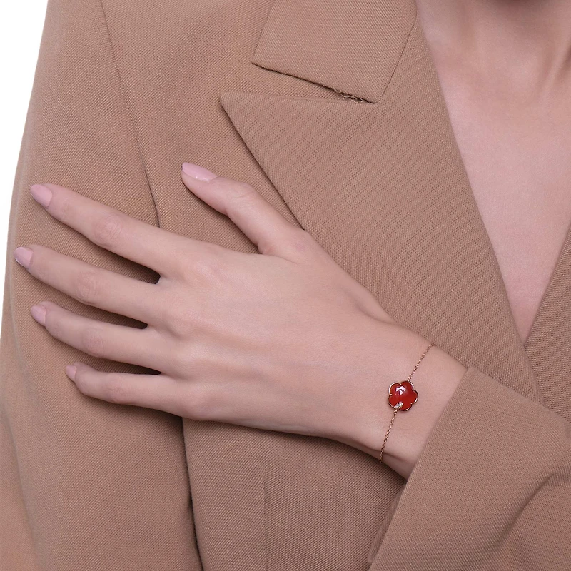 Petit Joli Rose Gold, Carnelian and Diamond Bracelet