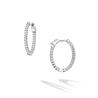 Diamond and White Gold Hoop Earrings