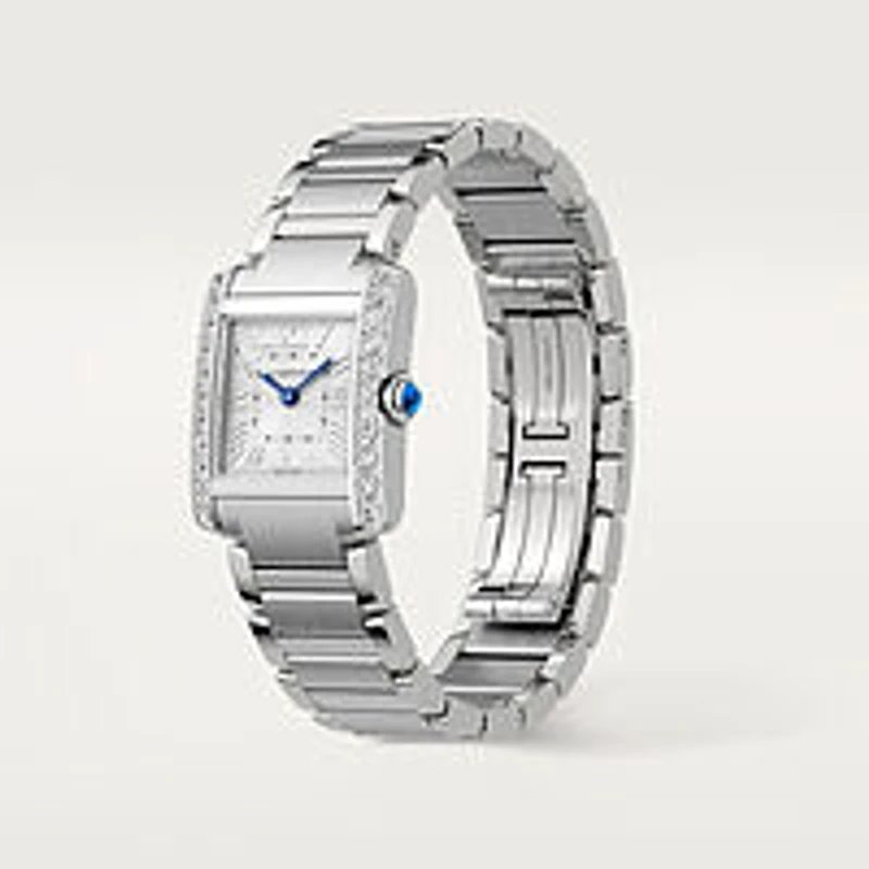 Tank Française Small Quartz 26 X 21 mm Stainless Steel and Diamond