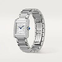 Tank Française Small Quartz 26 X 21 mm Stainless Steel and Diamond