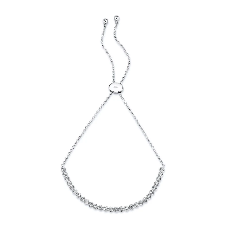 Kate White Gold and Diamond Bolo Bracelet