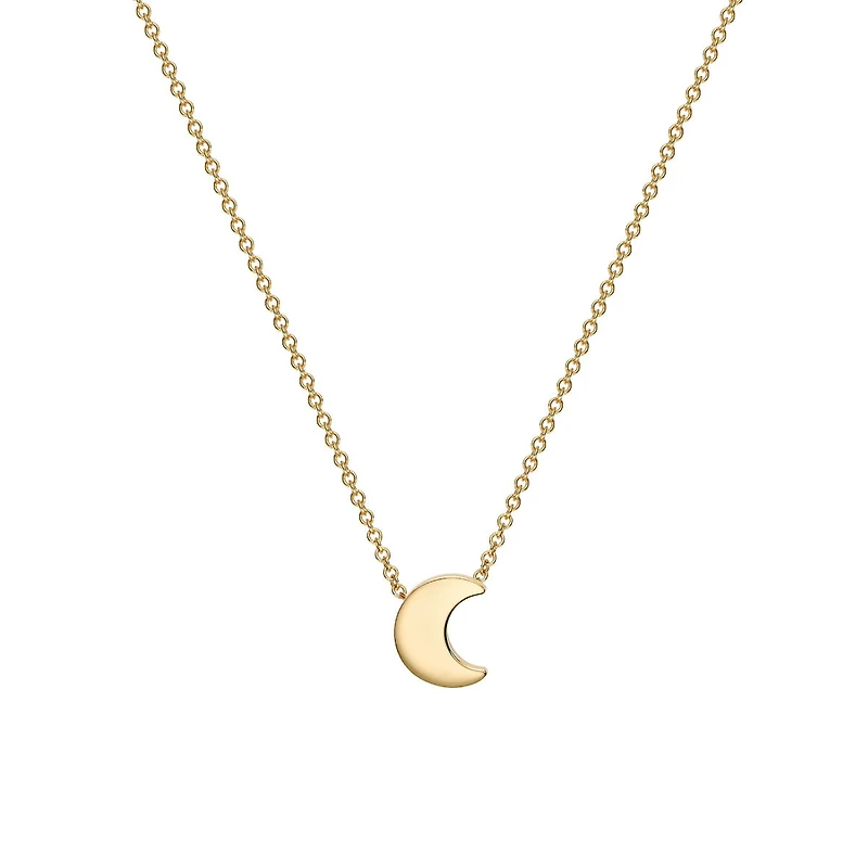 Yellow Gold Moon Pendant for Kids