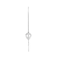 Pretty Woman Extra Small White Gold and Diamond Heart Single Drop Earring