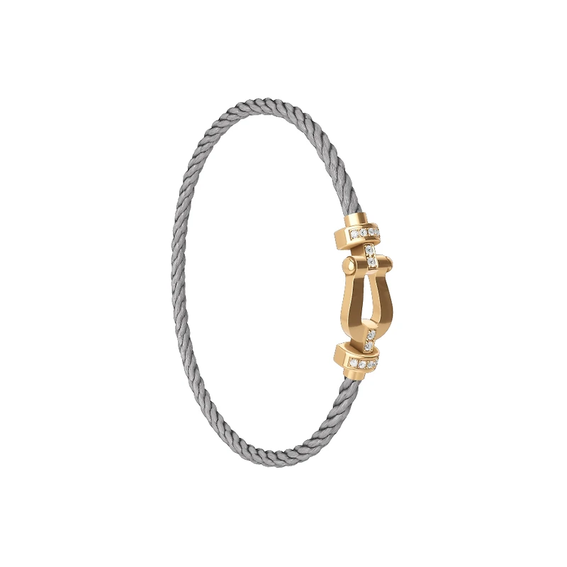 Force 10 Medium Gold and Diamond Pavé Cable Bracelet