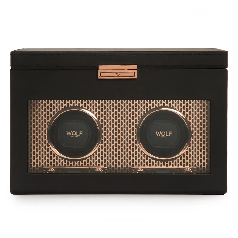 Axis Copper 2 Piece Watch Winder with Storage