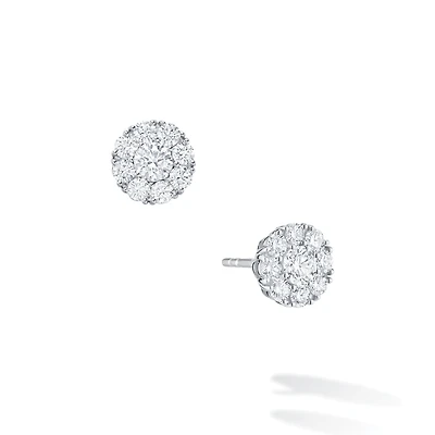 Diamond Cluster Stud Earrings, Medium