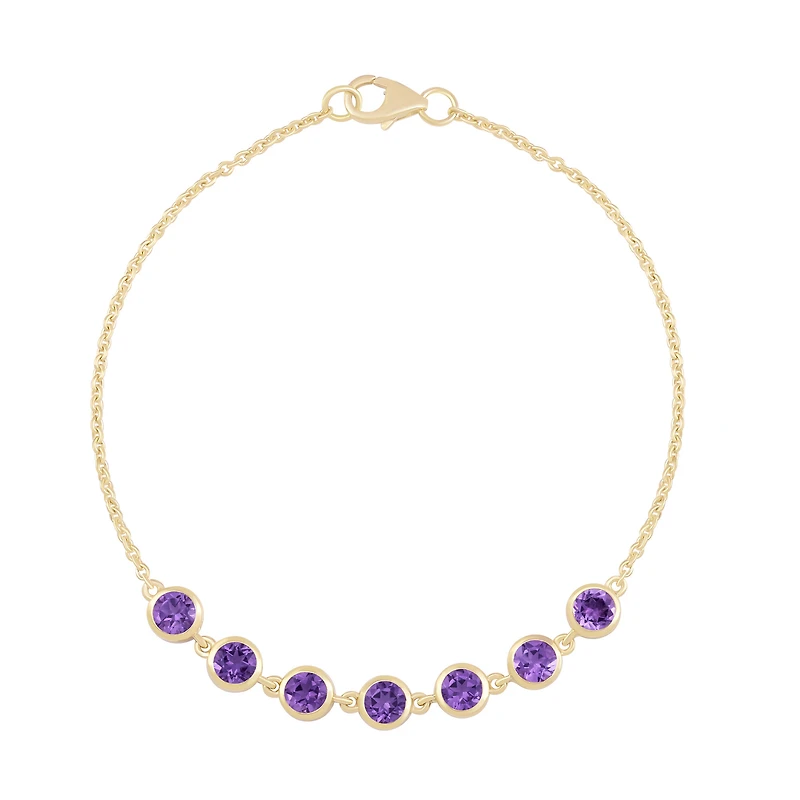 Amethyst Chain Bracelet