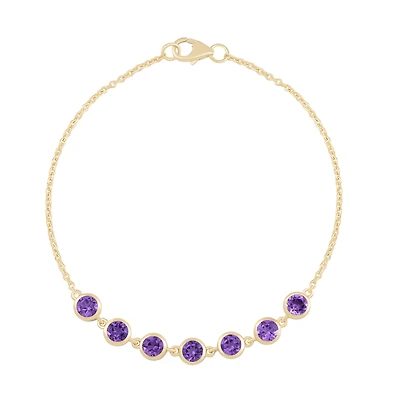 Amethyst Chain Bracelet