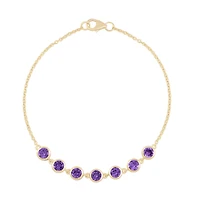 Amethyst Chain Bracelet