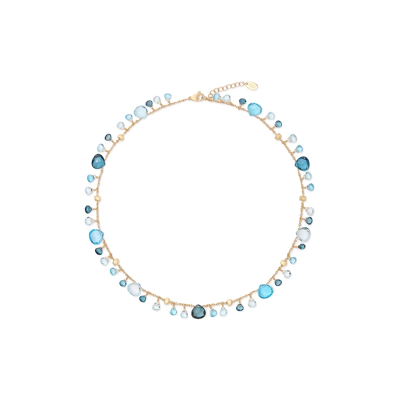 Paradise Yellow Gold and Blue Topaz Necklace