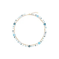 Paradise Yellow Gold and Blue Topaz Necklace