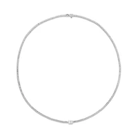 Diamond Line Necklace in White Gold