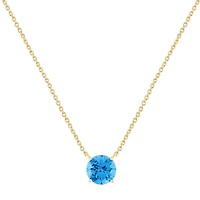 Round Topaz Necklace in Yellow Gold