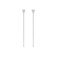 Trend White Gold Pearl and Diamond Earrings