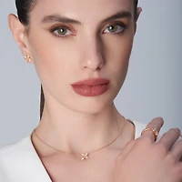 Petit Garden Micro Rose Gold and Diamond Pavé Stud Earrings