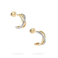 Three-Row Gold Hoop Earring