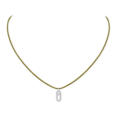 Care(s) White Gold and Diamond Pavé cord Necklace